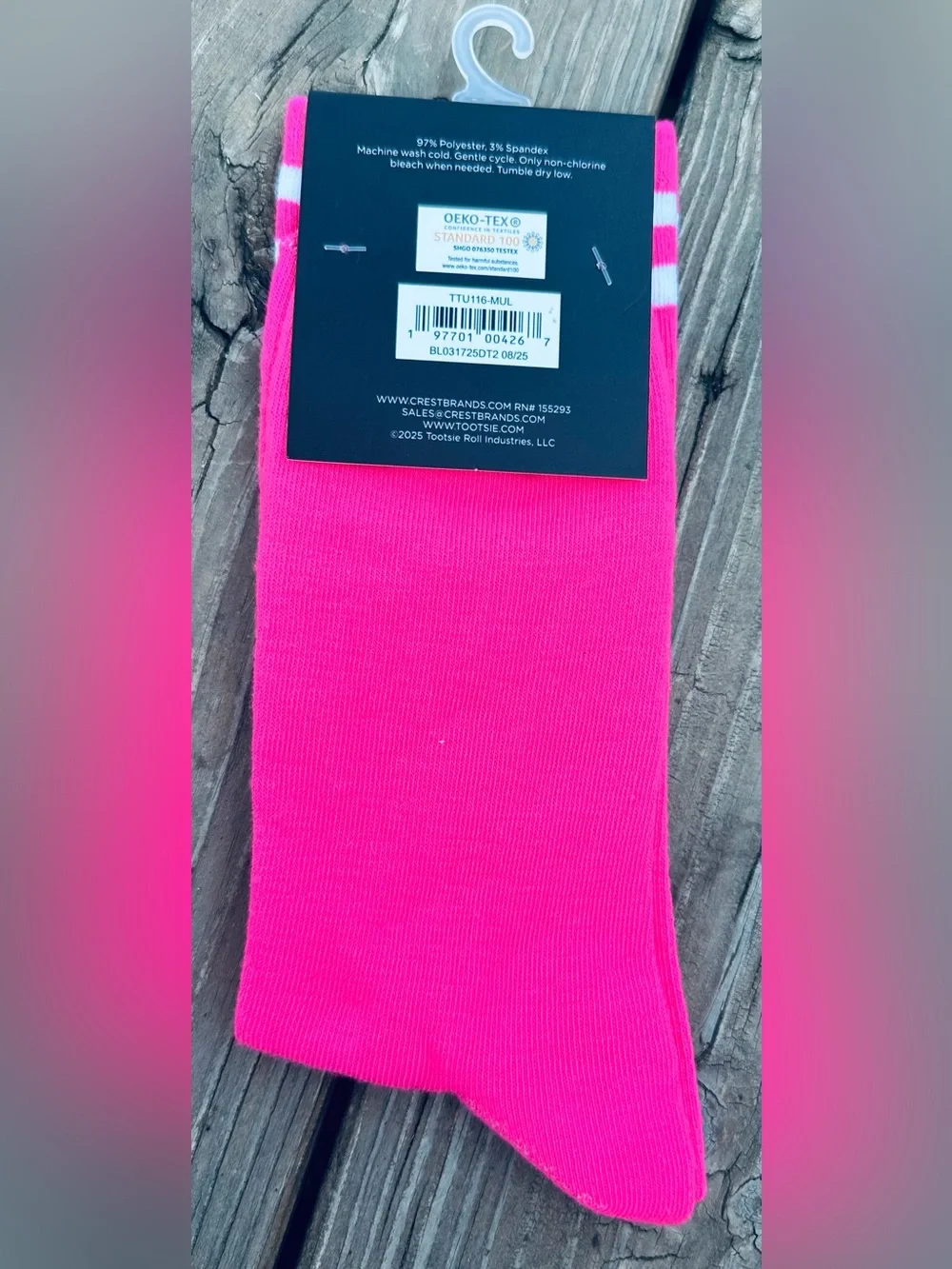 Tootsie Pop Hot Pink Crew Socks - Unisex 6-12